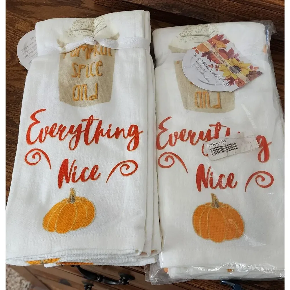 Total Of 6 Seasonal Kitchen Towels (Two Sets Of 3)